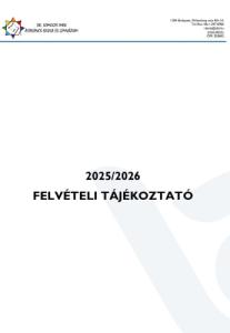 2025/2026 KÖZÉPISKOLAI Felvételi tájékoztató