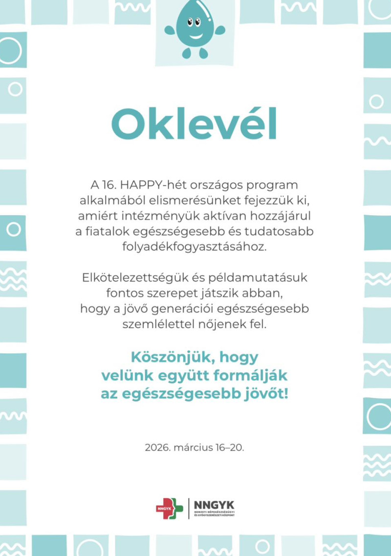 Oklevél-Víz világnapja